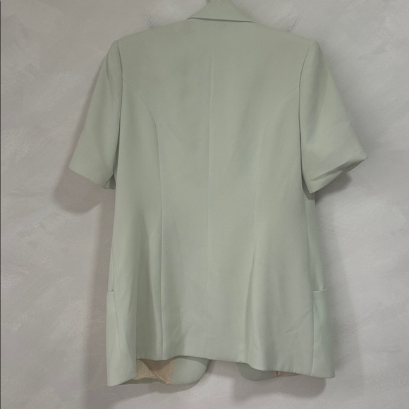 Vintage Y2K short sleeve blazer turquoise teal size medium Amazone - Picture 6 of 8